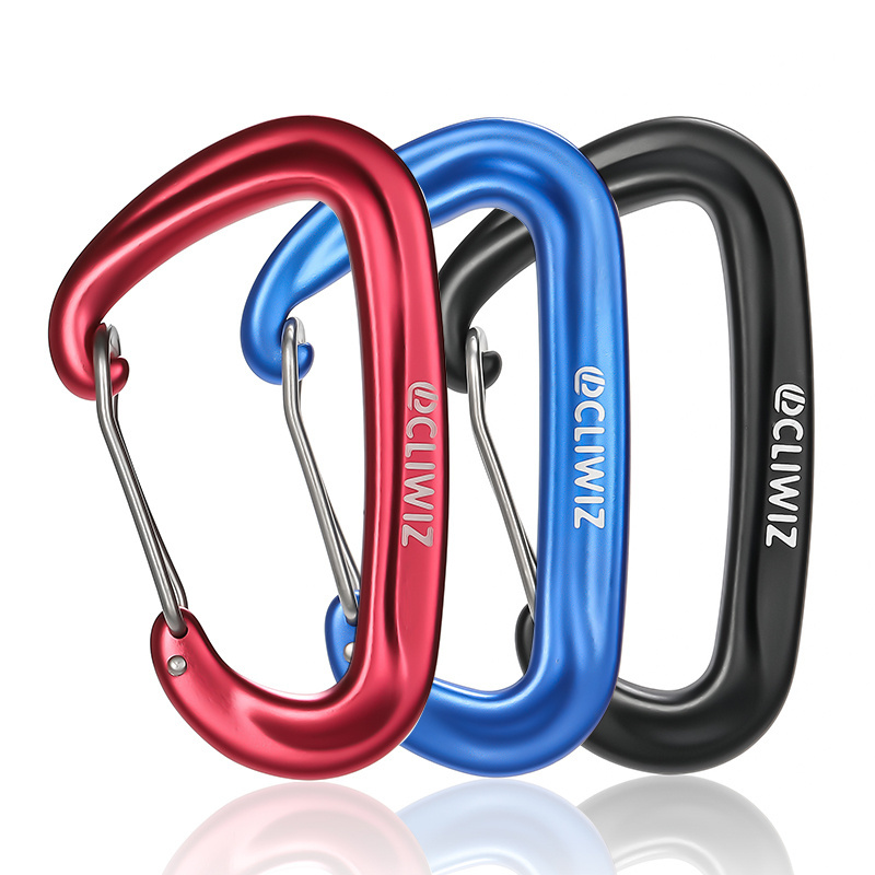 JRSGS Factory Whosale Heavy Duty 12KN Snap Hook D Shape 7075 Aluminum Camping Carabiner Clip for Climbing S7801S