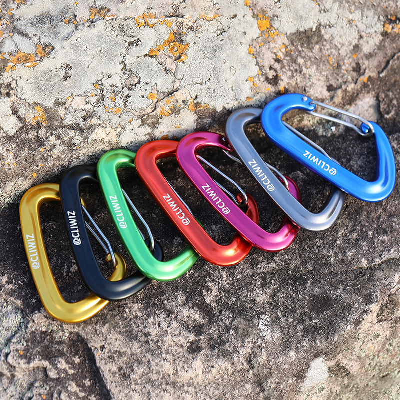 JRSGS Factory Whosale Heavy Duty 12KN Snap Hook D Shape 7075 Aluminum Camping Carabiner Clip for Climbing S7801S