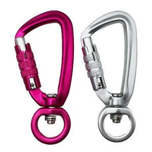 JRSGS Manufacturer autolocking carabiner Customized color and logo Aluminum dog hook 7801D1TN