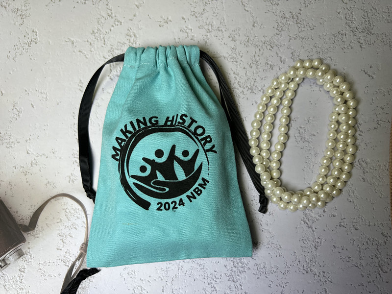 Recyclable Canvas Cotton Dust Bag Custom Logo Jewelry Packaging Drawstring Pouch With Ribbon Dusty Bag Gift Bag