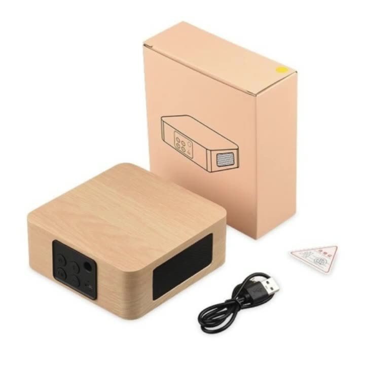 Wood Portable Super Hifi Bass Loud Wood Subwoofer Home Audio Wireless BT Speaker With FM Radio TF Card