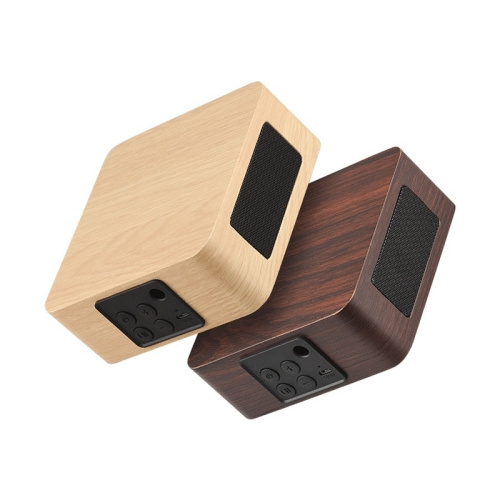 Wood Portable Super Hifi Bass Loud Wood Subwoofer Home Audio Wireless BT Speaker With FM Radio TF Card