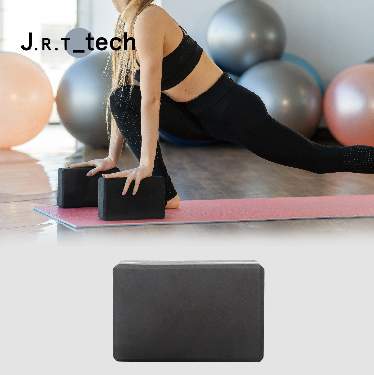 Sports Yoga Brick Fitness Foam Customized Logo Eco-friendly Black EVA Yoga Block