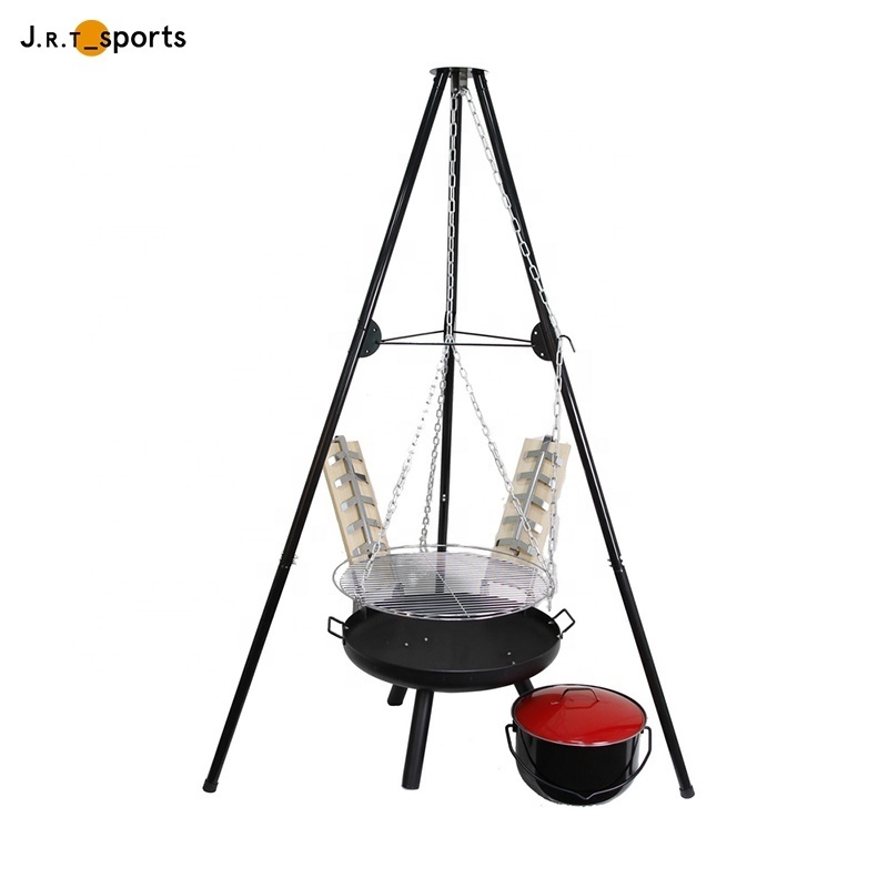 Hanging Outdoor Camping Cooking Picnic Portable Tripod Charcoal Barbecue Grill