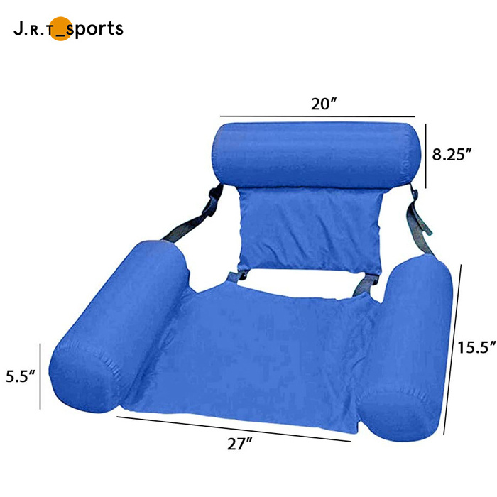 Foldable Inflatable Floating Swimming Pool Sports Lounger Chair PVC Water Hammock