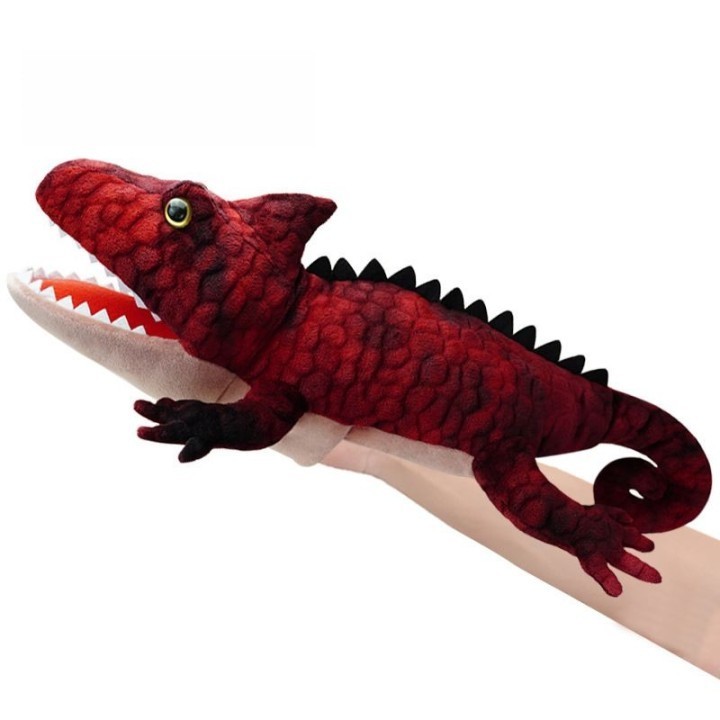 Custom Soft Educational Hand Puppet Stuffed Animal Realistic lizard Salamander Frog Crocodile Plush Puppet Toy