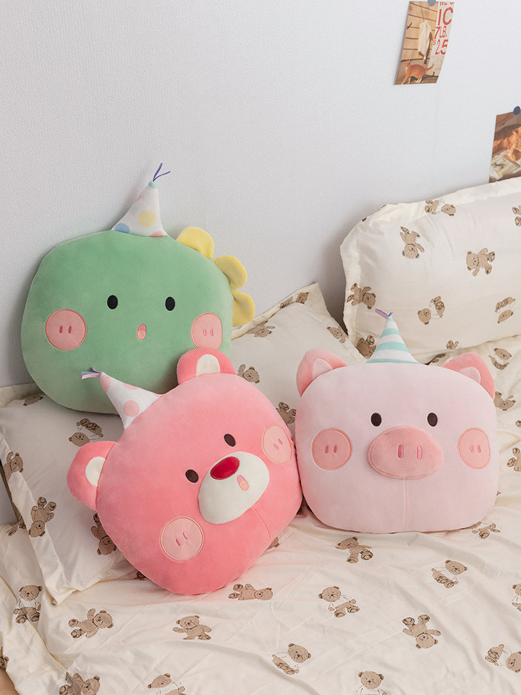 Cartoon Children's Plush Soft Party Series Animal Dog Pig Bear Pillow Dormitory Cushion Big Pillow