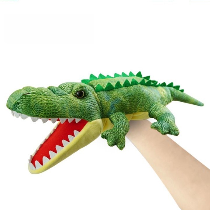 Custom Soft Educational Hand Puppet Stuffed Animal Realistic lizard Salamander Frog Crocodile Plush Puppet Toy