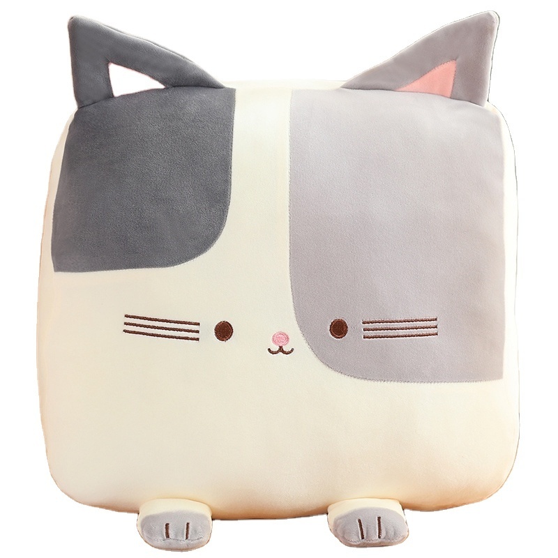 High Quality Spandex Velboa 3D Cotton Stuffed Plush Toys Cat Animal Soft Home Pillow Toy Cushion