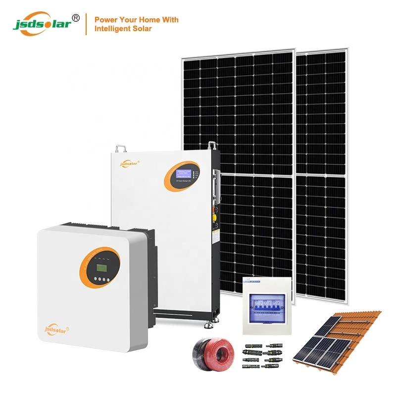 Jsdsolar 6kw hybrid inverter hybrid solar system Solar kit fotovoltaico solar home system / solar power 1000w solar panel