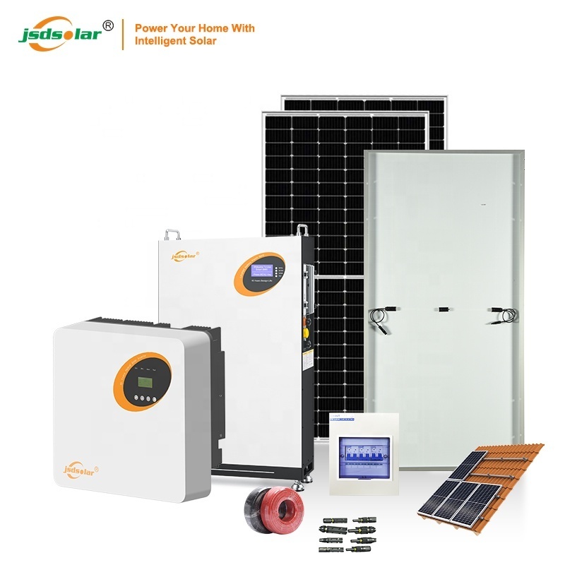 Jsdsolar 6kw hybrid inverter hybrid solar system Solar kit fotovoltaico solar home system / solar power 1000w solar panel