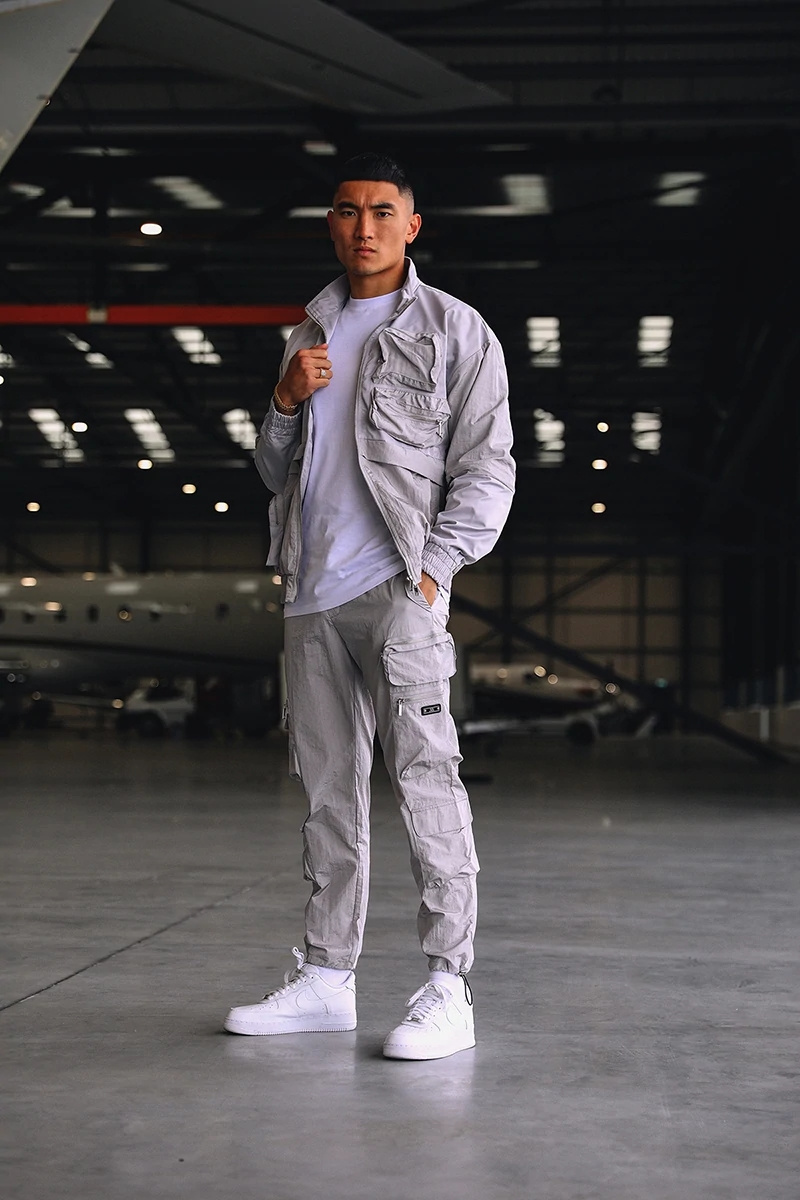 Customize Men Woven Conflict Cargo Slim Fit Combat Pant   with Nylon shiny fabric