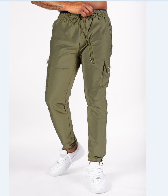 Customize Men Woven Conflict Cargo Slim Fit Combat Pant   with Nylon shiny fabric