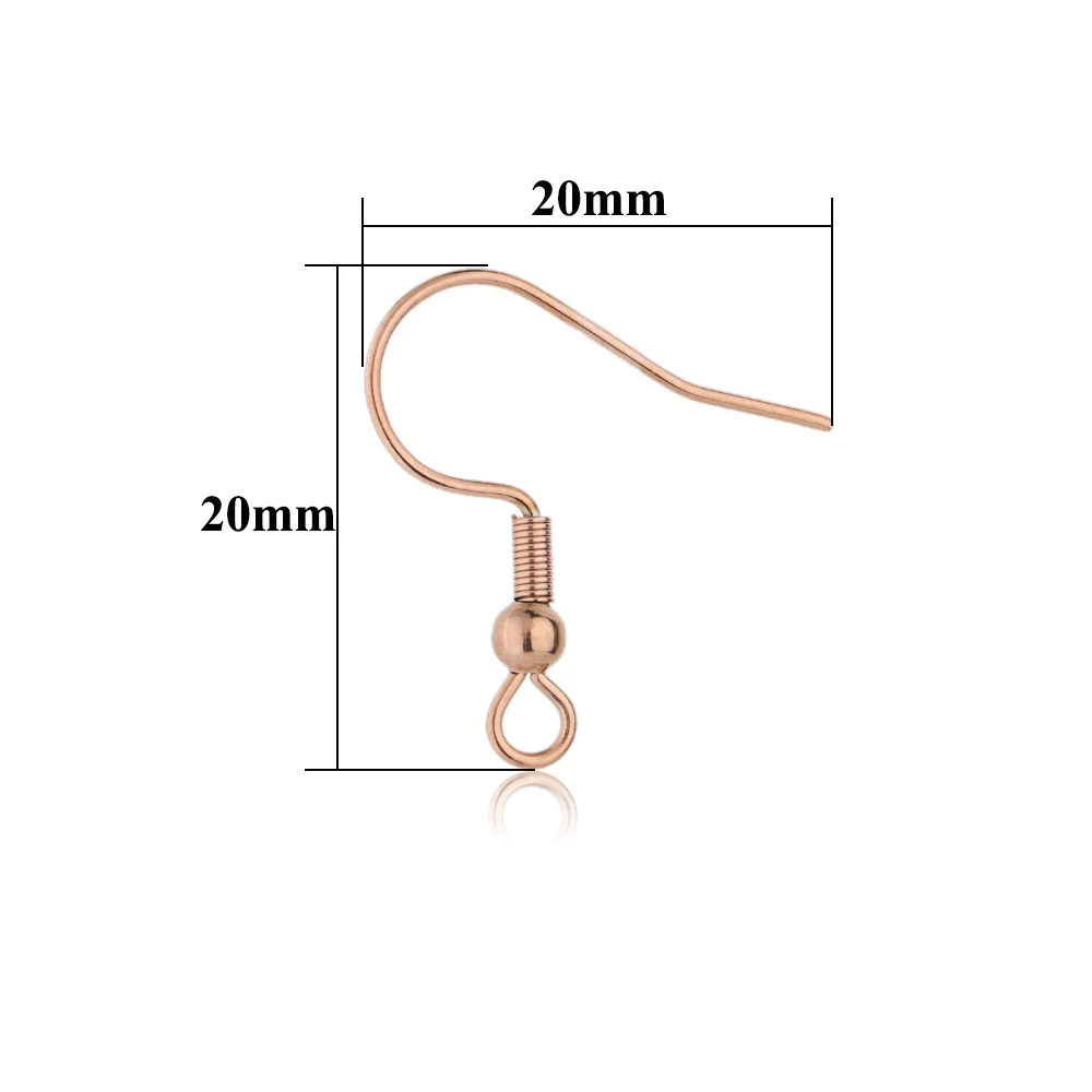 Stainless Steel Ear Wires Rose Gold Color Earrings Hook Jewelry Earring Clasps Hooks Fittings Making Accessories