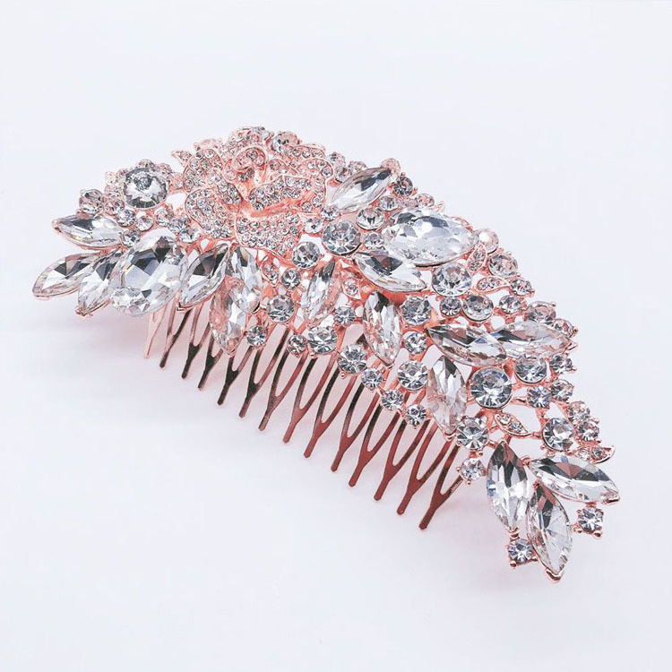 Luxury Crystal Decorative Hair Combs Silver Rhinestone Wedding Jewelry Bridal Hair Accessories