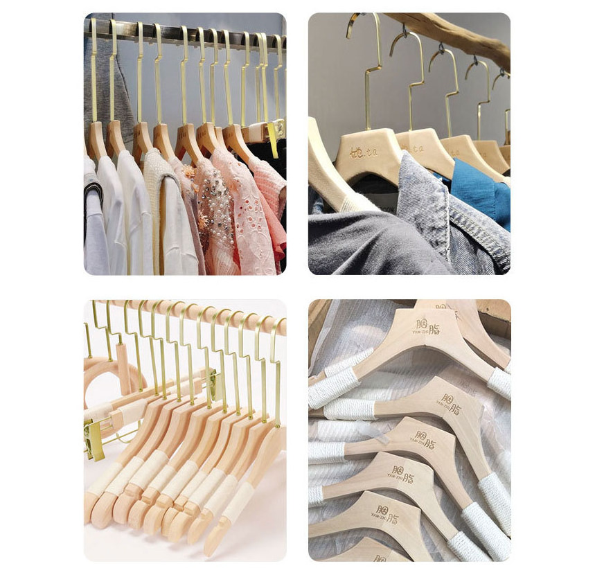 Factory wholesale high-end hangers perchas de madera wooden hanger 20 pack