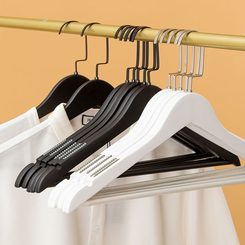 Wooden Hangers in Natural,White,Black,Cherry,Antique Color,Suit Clothes Hanger with Non Slip Pants Bar