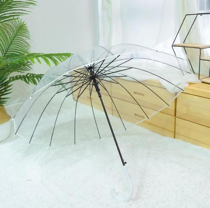 Wholesale High Quality Auto Opening Straight Waterproof  Transparent Umbrella Clear Umbrella