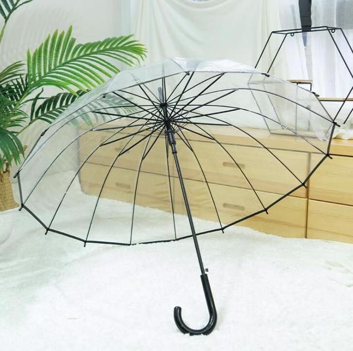 Wholesale High Quality Auto Opening Straight Waterproof  Transparent Umbrella Clear Umbrella