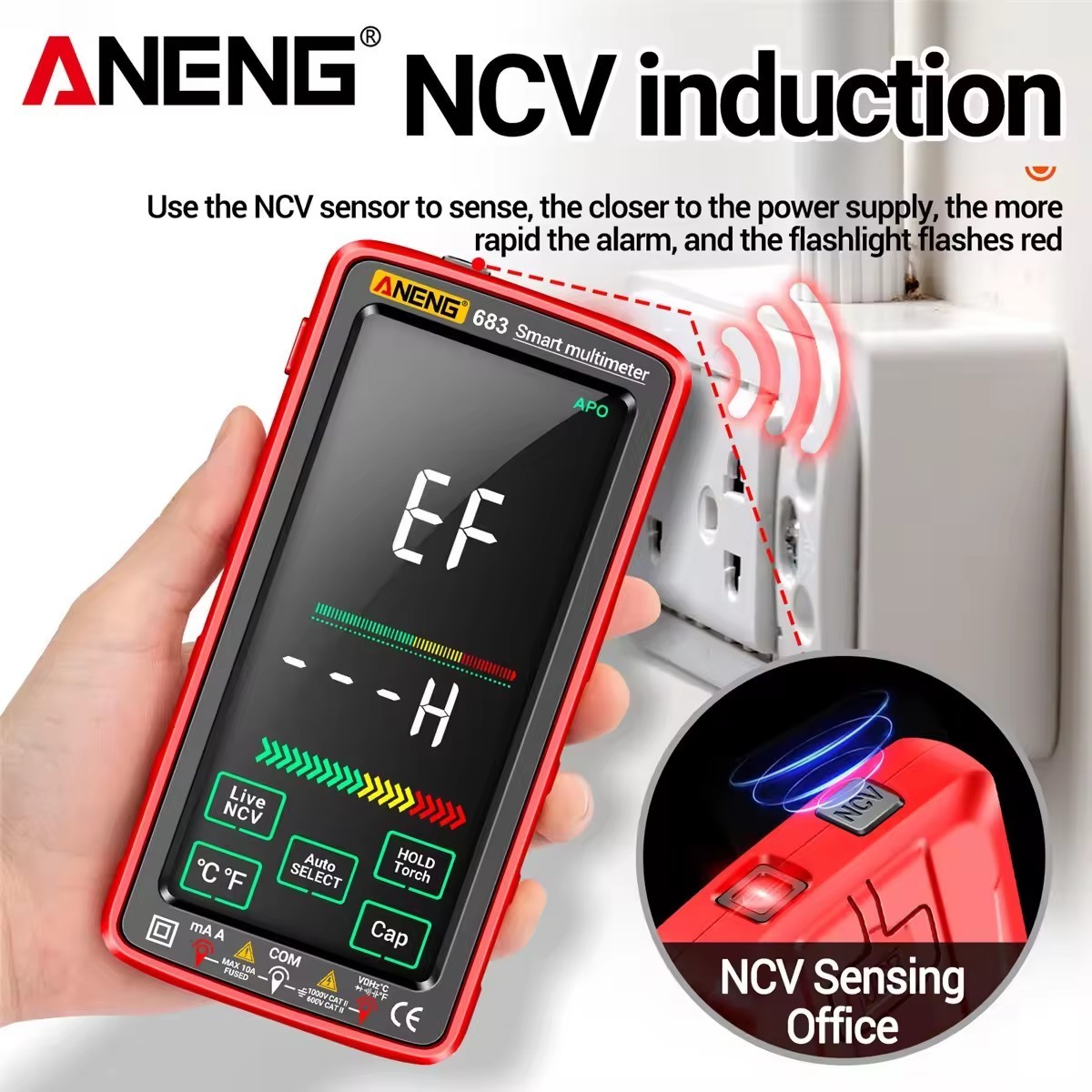 ANENG 683 Rechargeable tester AC/DC voltage tester Current tool High-end touch intelligent multimeter