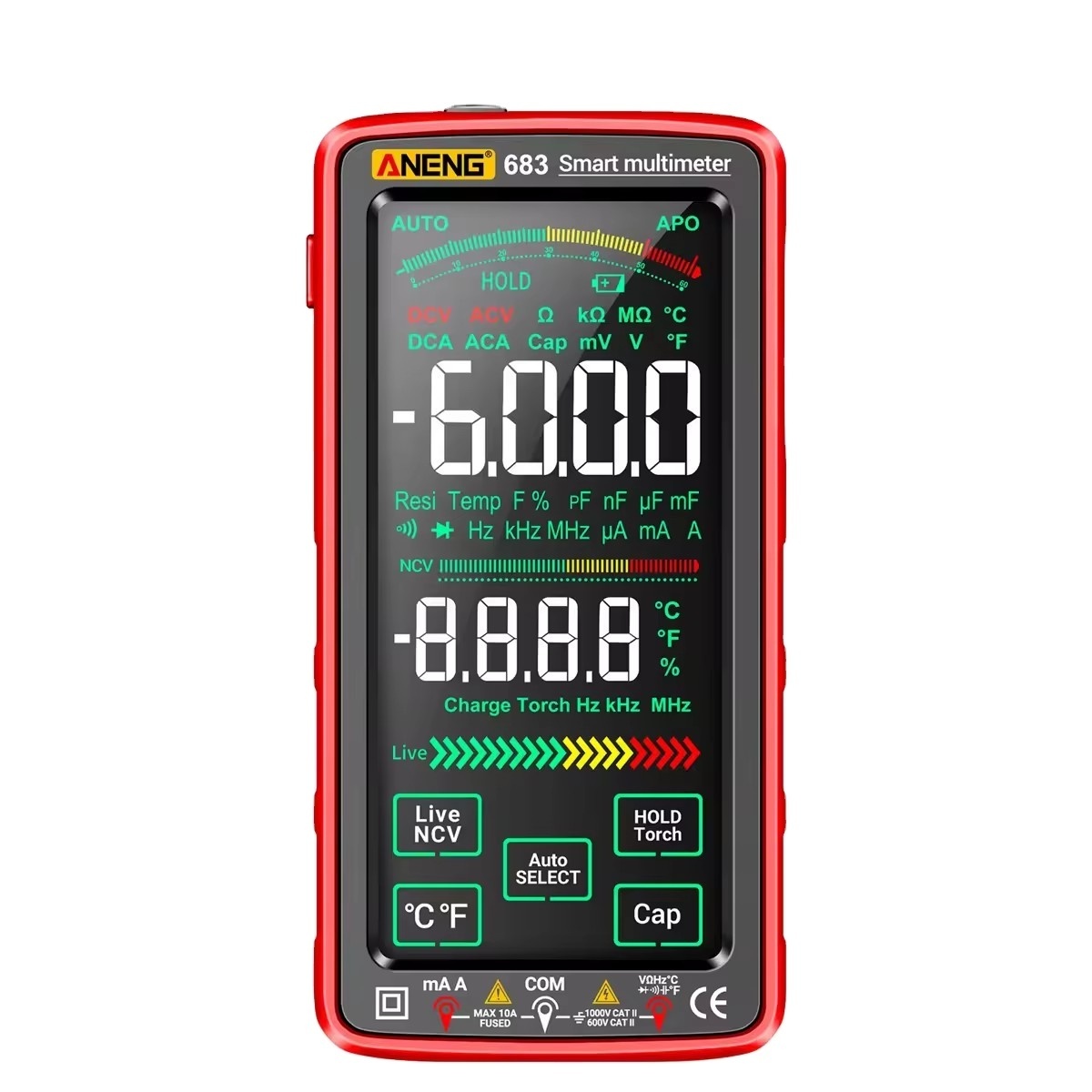 ANENG 683 Rechargeable tester AC/DC voltage tester Current tool High-end touch intelligent multimeter