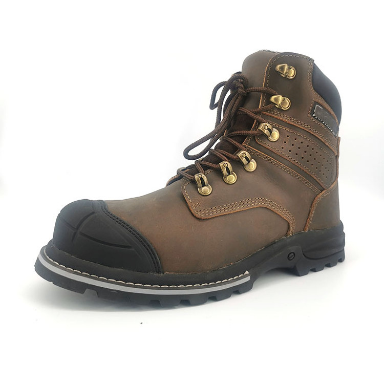 Full grain Crazy horse leather Upper Air mesh Lining Rubber cemented Outsole Safety shoes CE S3