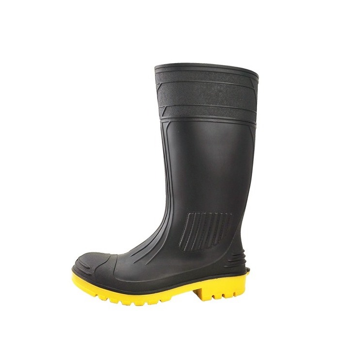 KINGUARD Wholesale cheap wellies steel toe anti piercing industrial rubber boots pvc rain boots men rubber rain boots