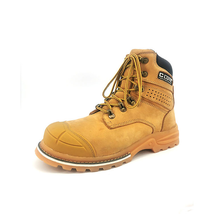 Nubuck leather Air mesh Rubber cemented CE SBP Steel toe Safety shoes composite midsole