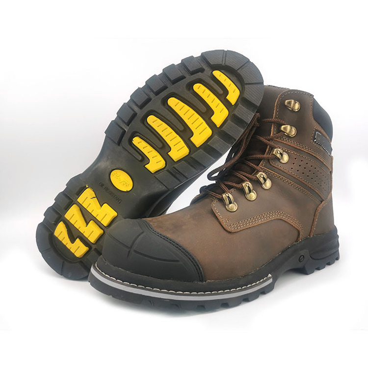 Full grain Crazy horse leather Upper Air mesh Lining Rubber cemented Outsole Safety shoes CE S3