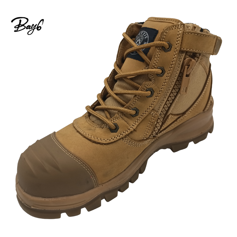 2023 Best American 6 Inch PU Steel Toe Men Industrial Working Hiking Safety Boots Shoes With Zipper