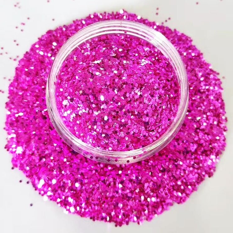 Wholesale bulk rose red chunky glitter for Nail and Christmas craft 1/128  1/64