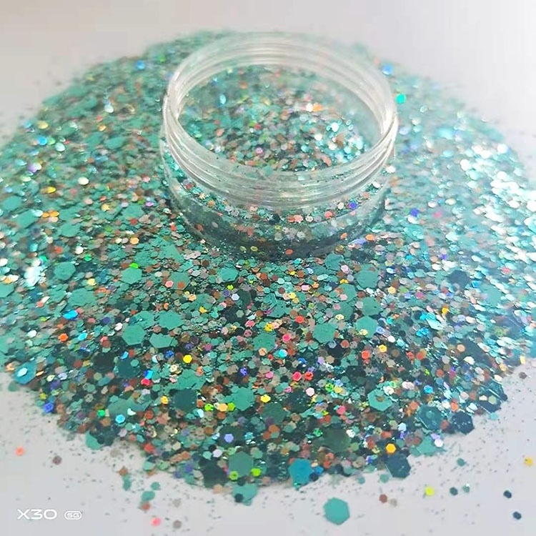 2024 Wholesale non-toxic pink color Polyester Bulk Craft chunky glitter