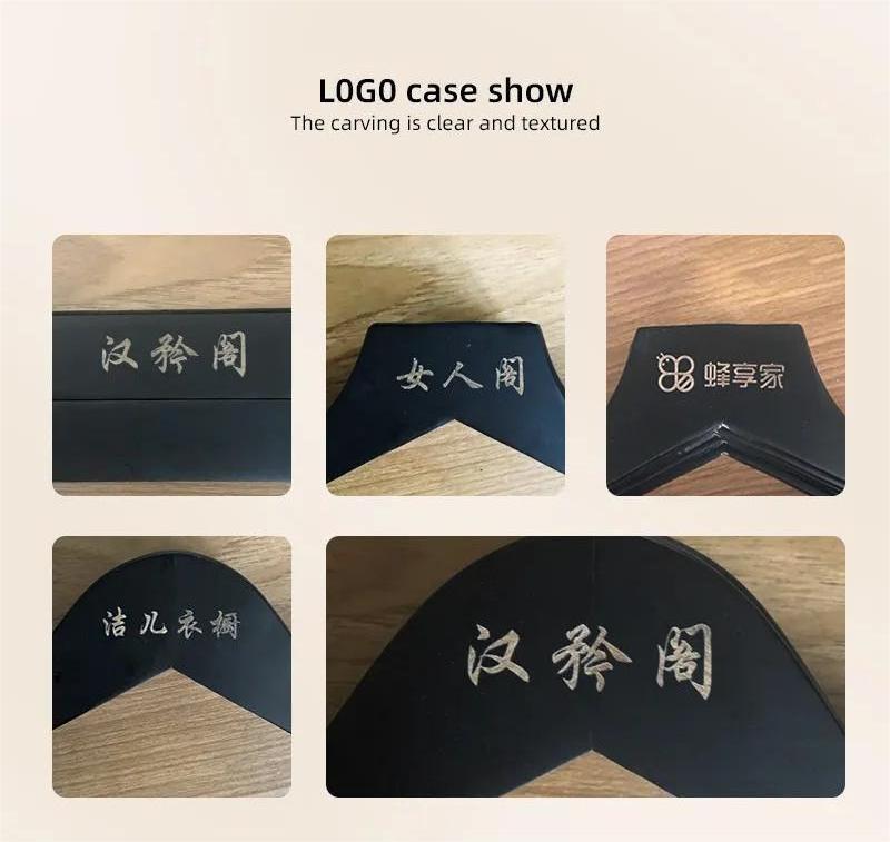 Custom Hotel Logo Black Flat Hook Wooden Clothes Suit Hangers White Pant Wood Hanger For Clothing