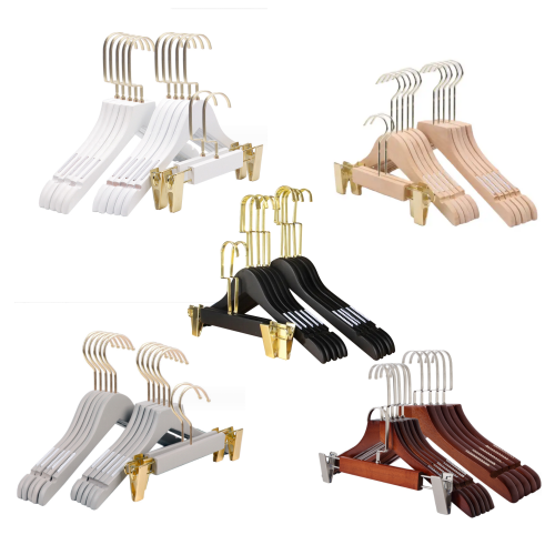 Solid wooden suit hanger Non-slip Bar Chrome Hook - Sturdy and Durable Coat Jacket Dress Clothes Hangers