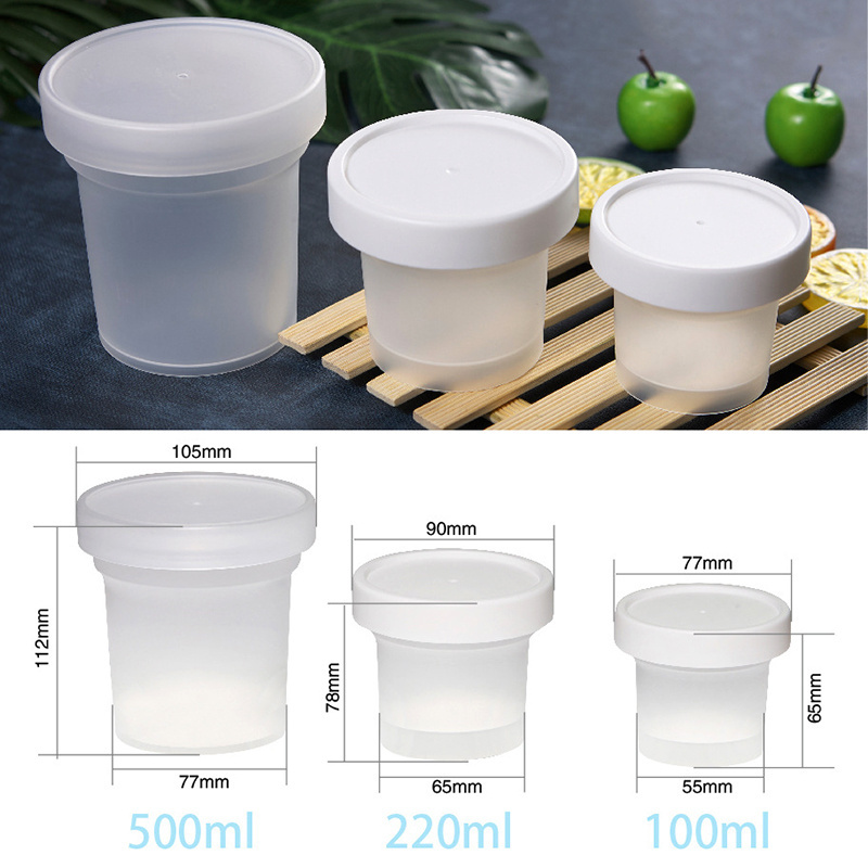 Food grade manufacturer plastic clear transparent strong material customized clear ice cream cup with lid