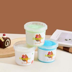 PP frozen food grade custom printing logo 250ml 500ml 1000ml 1liter container yogurt pot with lock lid tamper evident