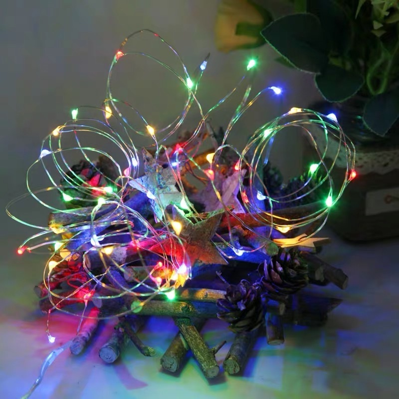 Decoration fairy lights outdoor curtain decorative usb battery powered christmas copper wire solar led string light