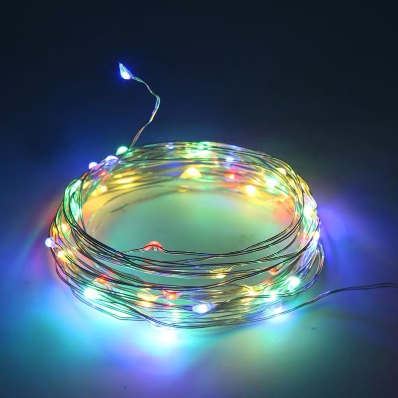 Decoration fairy lights outdoor curtain decorative usb battery powered christmas copper wire solar led string light