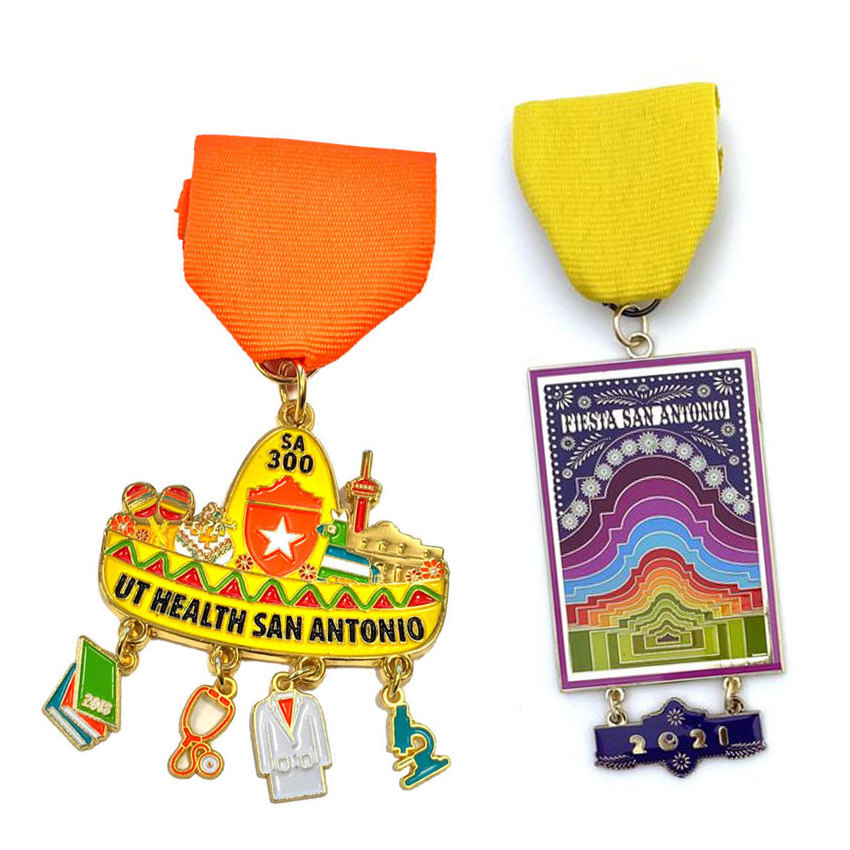 metal craft manufacturer soft enamel custom fiesta medals novelty promotional festival medal