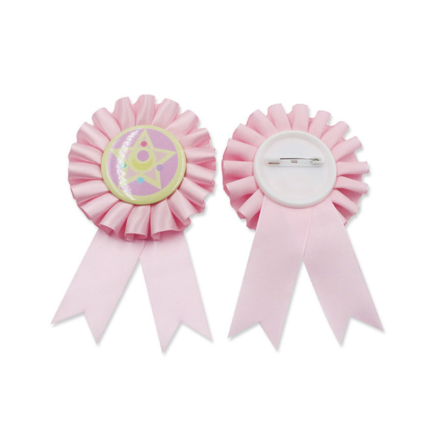 Promotion Affordable Prizes Custom Printed Button Badge Award Rosette Ribbon