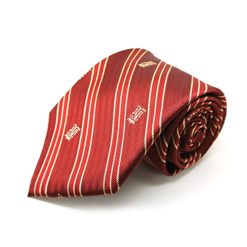 manufacturer custom logo branded necktie polyester embroidered neck ties for men