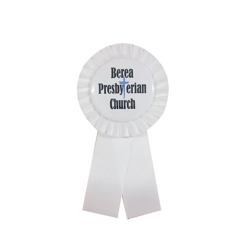 Manufacturer Custom Printed Round Blank Satin Ribbon Award Paper Rosette Badge