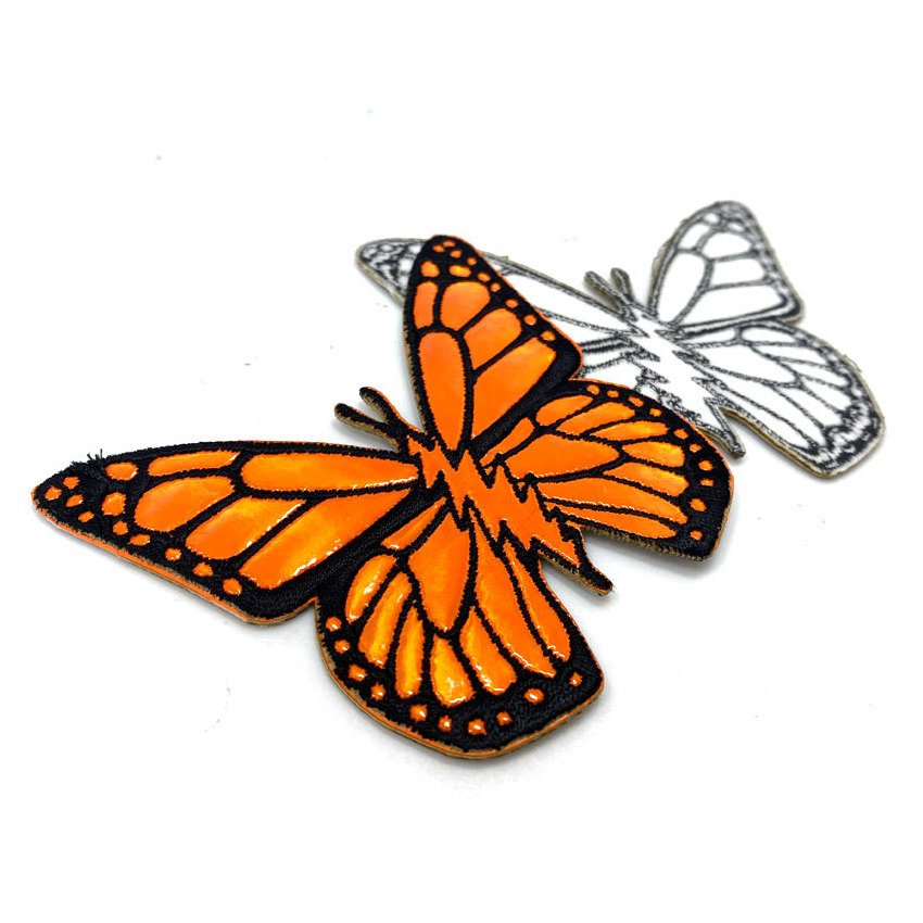 personalized garment decorated butterfly embroidery hologram patch