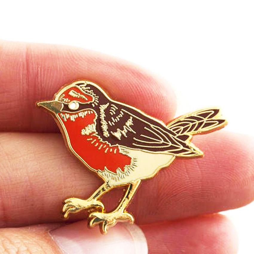 Custom rhinestone eye fire phoenix bird lapel pin