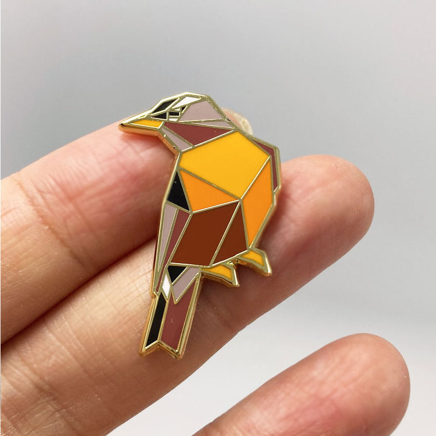 OEM metal factory custom enamel bird badge gifts dongguan lapel pin