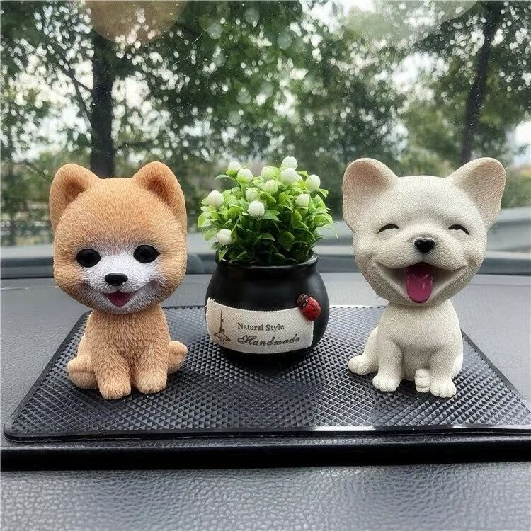 Resin Bobblehead auto Ornament Shaking Head Nodding Resin Dog Decoration Car Dashboard Mini Bobble-Head Toys for Car Decoration