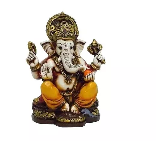 Religious Statue Indian Elephant Trunk God Customised Resin Family Tabletop Ornament Custom Ganesh Figurine