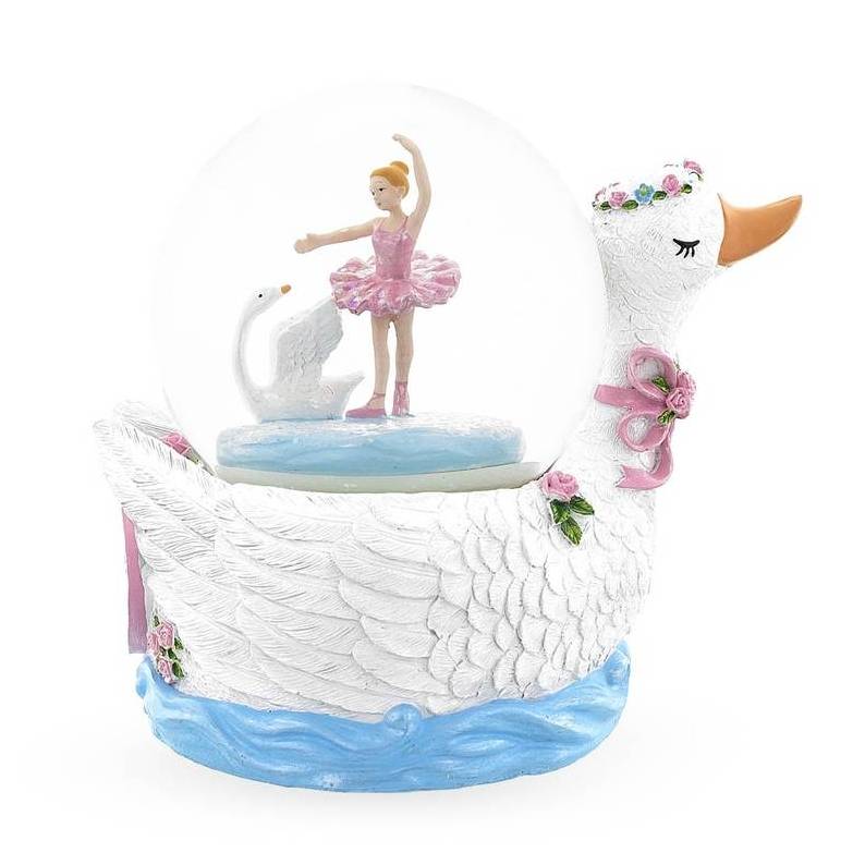 Hot Sale Hot Sale Nanwei Resin Custom Made Christmas Snow Globe With Music Swan Lake Ballet Musical Snow Globe