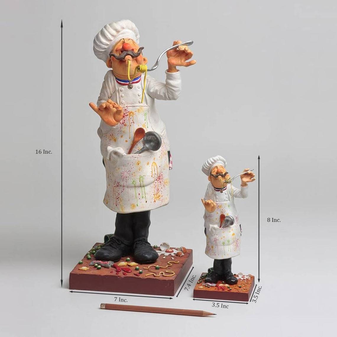 Resin Chef Figurine Statue Chef Decor For Kitchen Ornament  Window Art Restaurant Decor