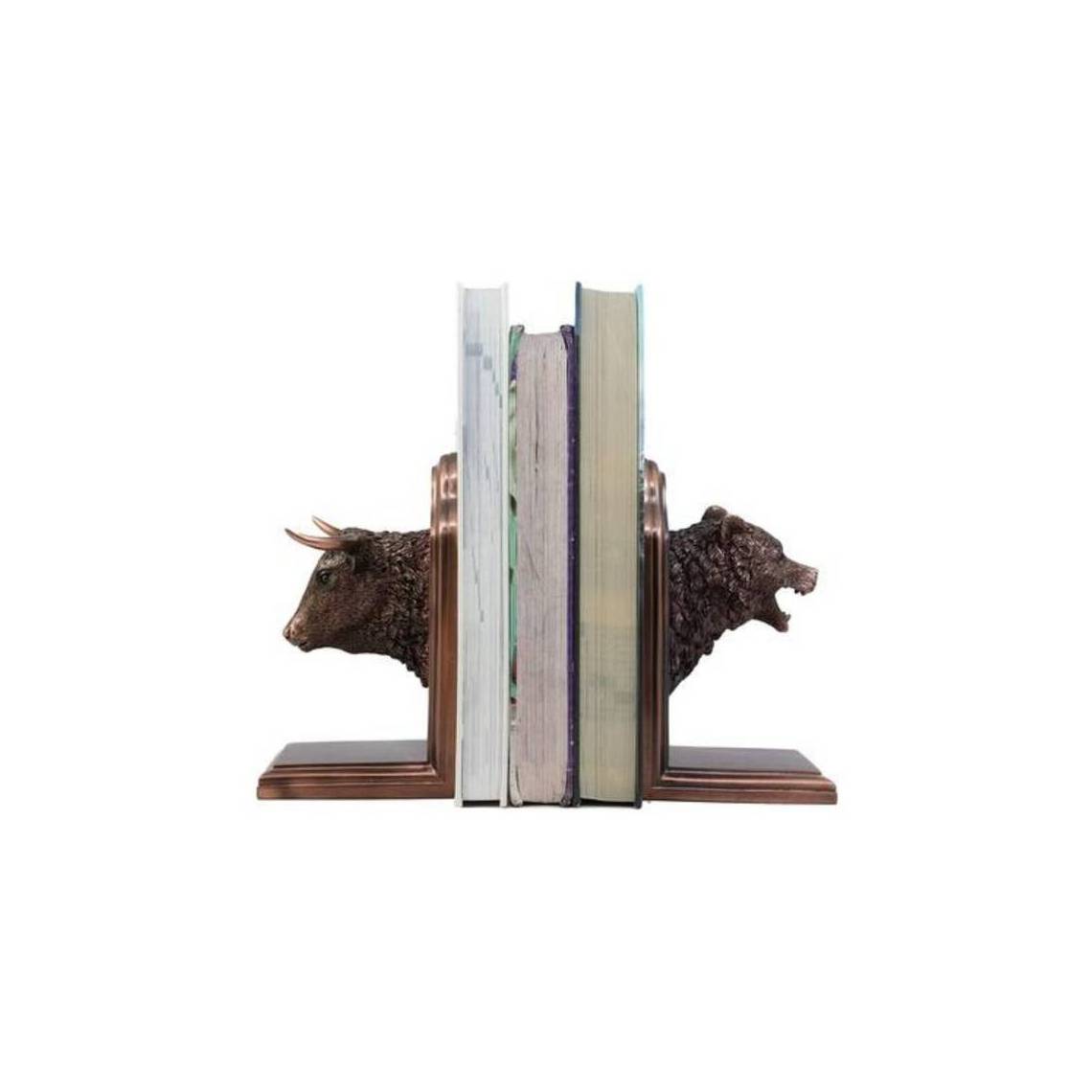 Resin Bull VS Bear Bookends Figurine  Entrepreneur  Office Decor Gifts Boss CEO Library Decoration